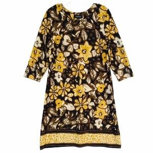 Chetta B Stretchy Floral Popover Shift Dress